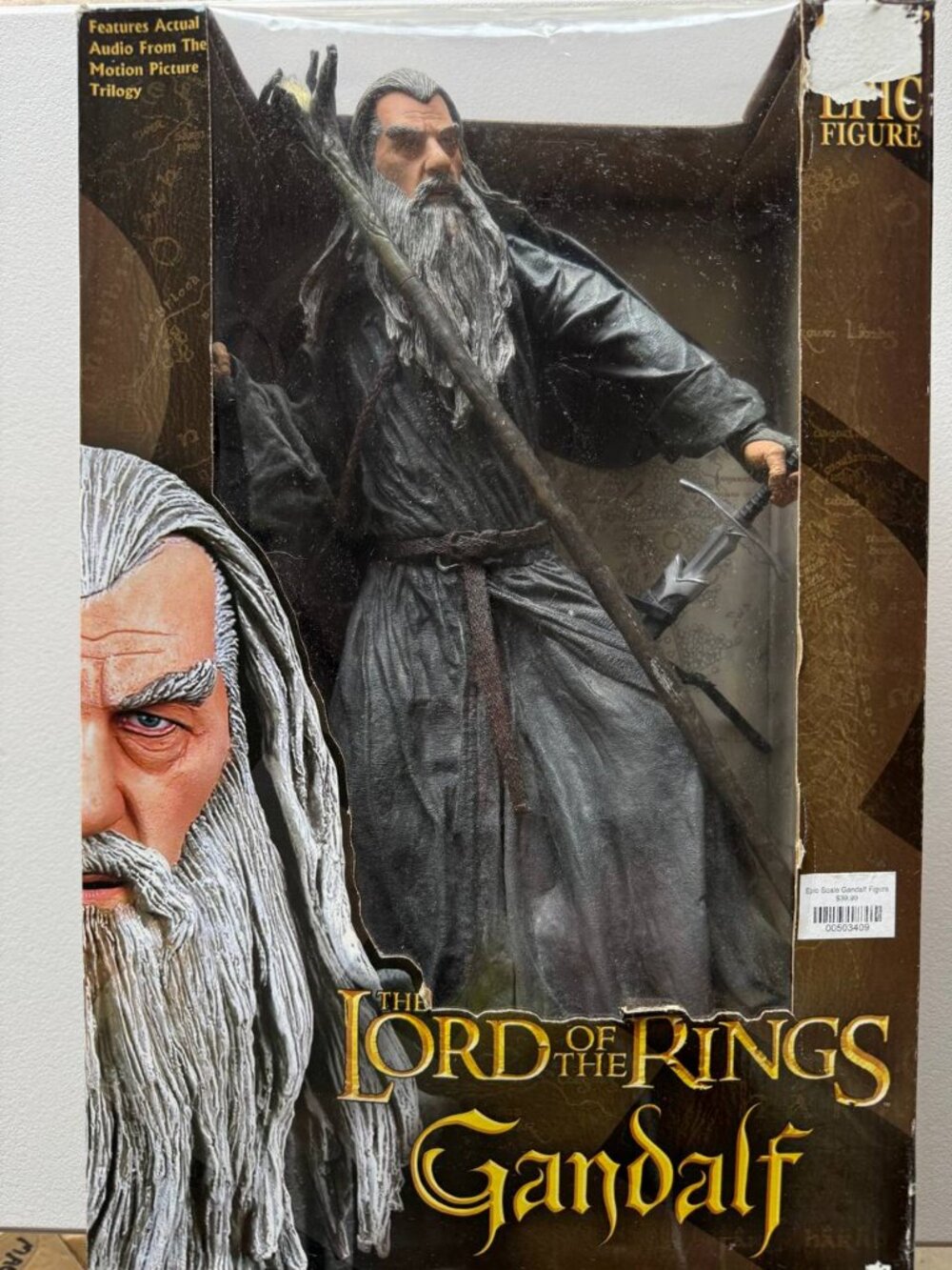 Vintage NECA Lord of the Rings Gandalf 20" Motion Activated Talking Figure Boxed